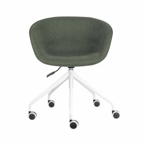 Rapidline Pixel Tub Chair On 5 Star Base - Olive Fabric and White Base