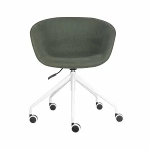Rapidline Pixel Tub Chair On 5 Star Base - Olive Fabric and White Base
