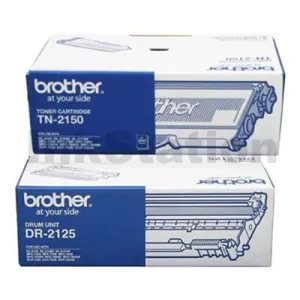 1 x Genuine Brother TN-2150 Toner Cartridge + 1 x Genuine Brother DR-2125 Drum Unit Combo