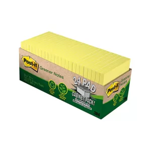 Post-it Greener Notes Canary Yellow 76 x 76mm 75 Sheets - Pack of 24