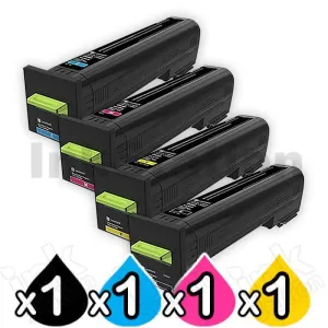 4 Pack Lexmark Genuine CX825 / CX860 / CS820 Return Program Toner Cartridge - BK/C/M/Y 8,000 pages