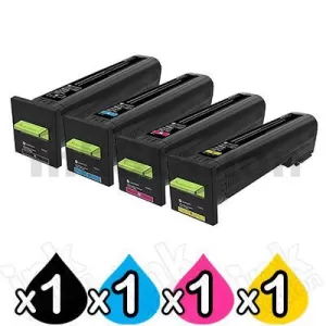 4 Pack Lexmark Genuine CX860 Ultra High Yield Return Program Toner Cartridge - BK/C/M/Y 55,000 pages [1BK,1C,1M,1Y]