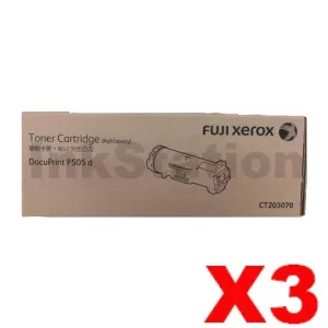 3 x Fuji Xerox DocuPrint P505 Genuine Toner Cartridge - 30,000 pages (CT203070)