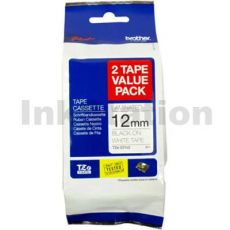 Brother TZe-231V2 Genuine 12mm Black Text on White (2 Tape Value Pack) - 8 meters