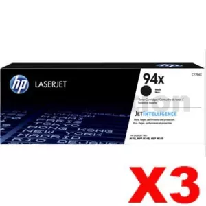 3 x HP 94X CF294X Genuine Black High Yield Toner Cartridge - 2,800 Pages