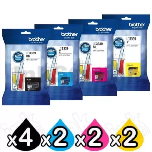 10 Pack Genuine Brother LC-3339XL High Yield Ink Cartridge Combo [4BK, 2C, 2M, 2Y]