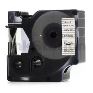 Dymo SD45800 / S0720820 Compatible 19mm Black Text on Clear Label Cassette - 7 meters