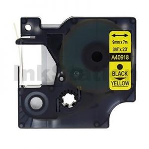 Dymo SD40918 / S0720730 Compatible 9mm Black Text on Yellow Label Cassette - 7 meters