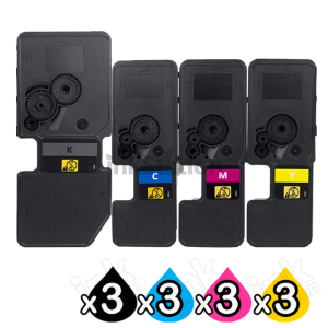3 Sets of 4 Pack Non-Genuine alternative for TK-5494 Toner Cartridge suitable for Kyocera ECOSYS MA2101cfx, MA2101cwfx, PA2101cx, PA2101cwx [3BK,3C,3M,3Y]
