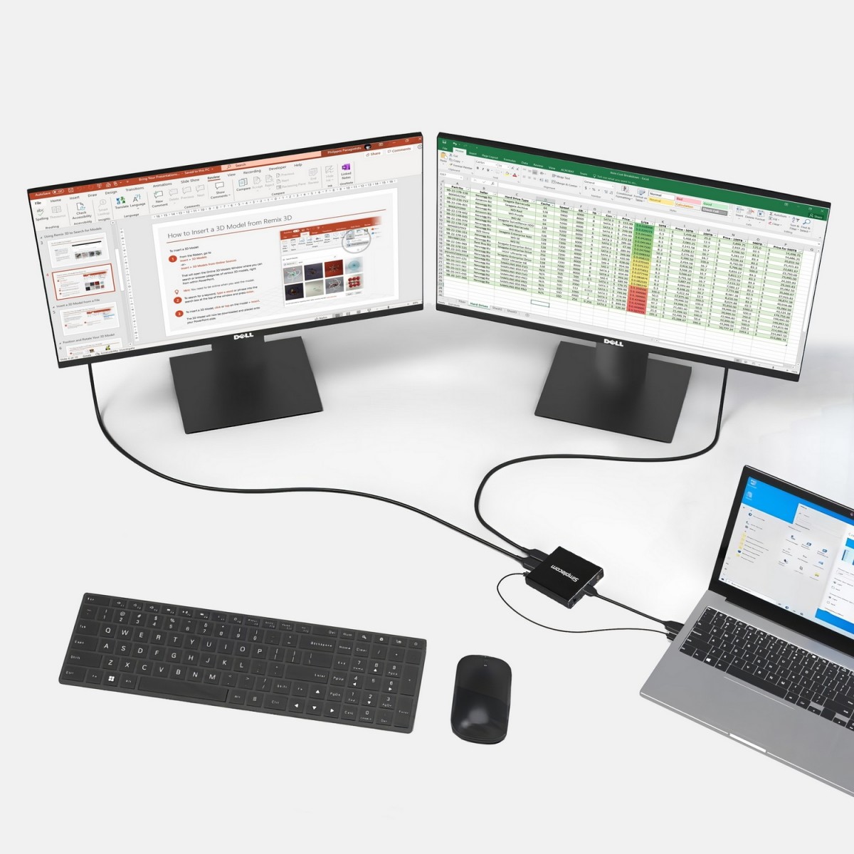DisplayPort Splitter 1 IN 2 OUT MST Hub for Dual Extended Screens 4K DP ...