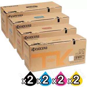 2 Sets of 4 Pack Genuine Kyocera TK-5454 Toner Cartridges ECOSYS PA2600cx, PA2600cwx [2BK,2C,2M,2Y]