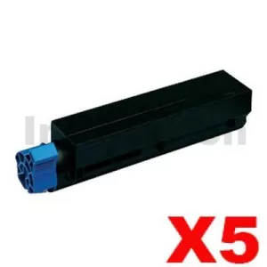 5 x OKI MB451/ B401 Compatible Black High Yield Toner Cartridge (44992407) - 2,500 pages