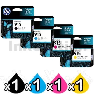 4 Pack HP 915 Genuine Inkjet Cartridge 3YM18AA-3YM15AA [1BK,1C,1M,1Y]