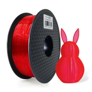 1 x PLA 3D Filament 1.75mm Transparent Red - 1KG