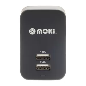 Moki Dual USB Wall Charger - Black