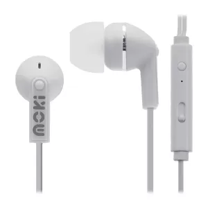 Moki Noise Isolation Earphones with Microphone - White