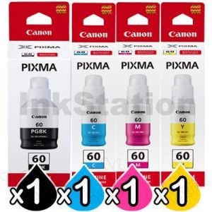 4-Pack Genuine Canon GI60 Ink Bottle [1BK,1C,1M,1Y]