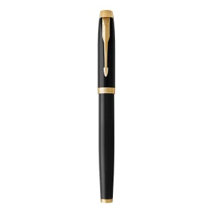 Parker IM Black Lacquer Gold Trim Fountain Pen
