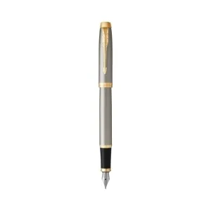 Parker IM Brushed Metal Gold Trim Fountain Pen
