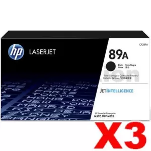 3 x HP 89A CF289A Genuine Black Toner Cartridge - 5,000 Pages