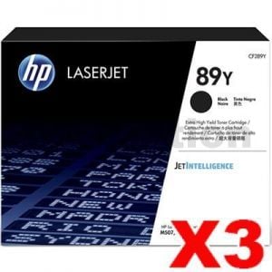 3 x HP 89Y CF289Y Extra High Yield Genuine Black Toner Cartridge - 20,000 Pages