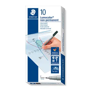 Staedtler 316 Lumocolor Fine Non-Permanent Pen 0.6mm Black 10 Pack