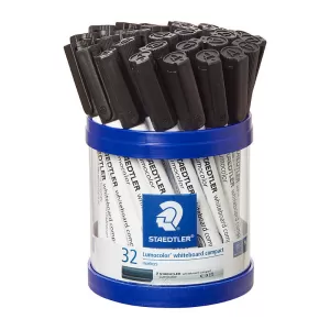 Staedtler 341 Lumocolor Compact Whiteboard Marker Black - Cup of 32
