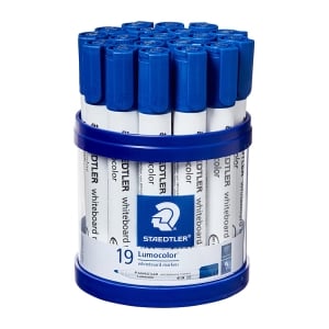 19 x Staedtler 351 Lumocolor Whiteboard Bullet Tip Marker Blue