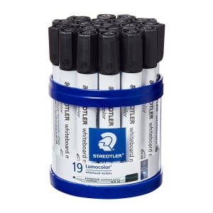 19 x Staedtler 351 Lumocolor Whiteboard Bullet Tip Marker Black