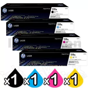 4 Pack HP 119A W2090A-W2093A Genuine Toner Cartridges Combo [1BK,1C,1M,1Y]
