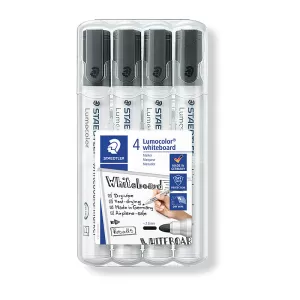 4 x Staedtler 351 Lumocolor Whiteboard Bullet Tip Marker Black