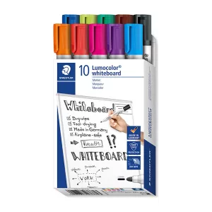 Staedtler 351 Lumocolor Whiteboard Marker Bullet Tip Assorted Pack of 10