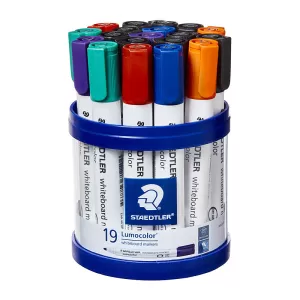 Staedtler 351 Lumocolor Whiteboard Marker Bullet Tip Assorted - Cup of 19