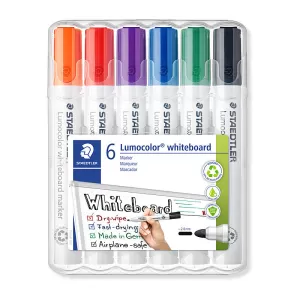 Staedtler 351 Lumocolor Whiteboard Marker Bullet Tip Assorted Pack of 6