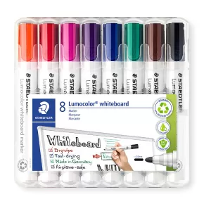 Staedtler 351 Lumocolor Whiteboard Marker Bullet Tip Assorted Pack of 8