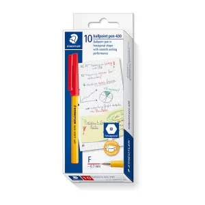 Staedtler 430 Fine Ballpoint Pen 0.7mm Red Pack of 10