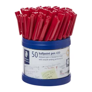 Staedtler 430 Medium Ballpoint Pen 1.0mm Red - Cup of 50