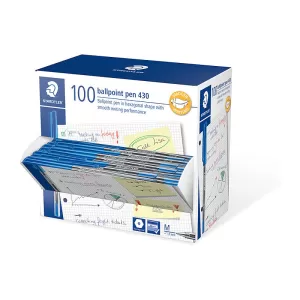 Staedtler 430 Medium Ballpoint Pen 1.0mm Blue Pack of 100