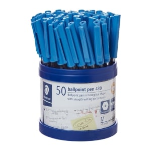 Staedtler 430 Medium Ballpoint Pen 1.0mm Blue - Cup of 50