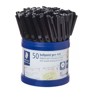 Staedtler 430 Medium Ballpoint Pen 1.0mm Black - Cup of 50
