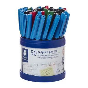 Staedtler 430 Medium Ballpoint Pen 1.0mm Assorted - Cup of 50