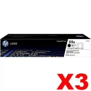 3 x HP 119A W2090A Genuine Black Toner Cartridge - 1,000 pages