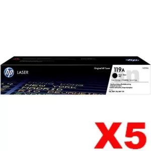 5 x HP 119A W2090A Genuine Black Toner Cartridge - 1,000 pages