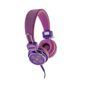 Moki Kids Safe Volume-Limited Headphones - Pink & Purple