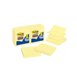 Post-It R330-12SSCY Super Sticky Pop Up Notes 76 x 76mm Canary Yellow 90 Sheets 12 Pack