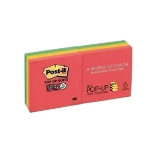 Post-it R330-6SSAN Super Sticky Pop-Up Notes 76 x 76mm Playful Primaires 90 Sheets 6 Pack