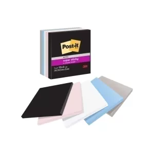 Post-It 654-5SSNE Super Sticky Notes 76 x 76mm Simply Serene 86 Sheets 5 Pack