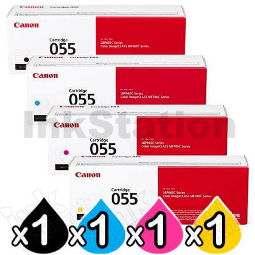 Canon 4 Pack CART055 Genuine Toner Cartridge Combo [1BK, 1C, 1M, 1Y