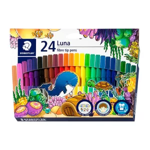 Staedtler 327 Luna Fibre Tip Assorted Colours 24 Pack