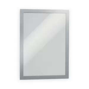 Durable Duraframe Self Adhesive Sign Holder A4 Silver 2 Pack